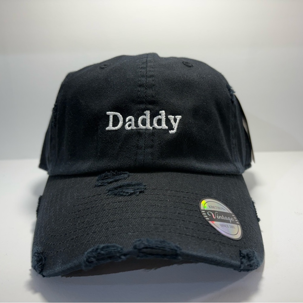 Black 'Daddy' Distressed Baseball Cap